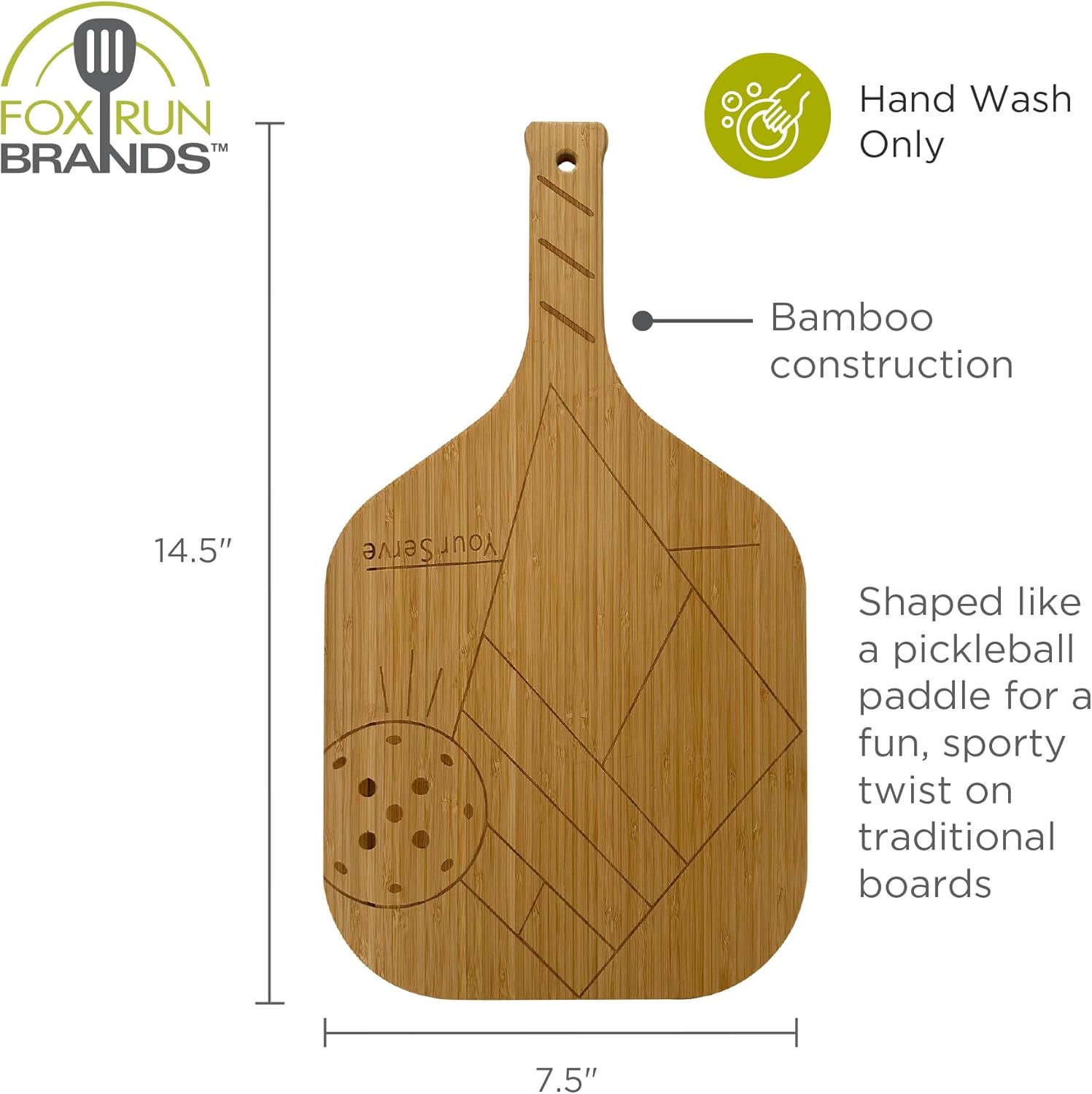 Fox Run Pickleball Charcuterie Board