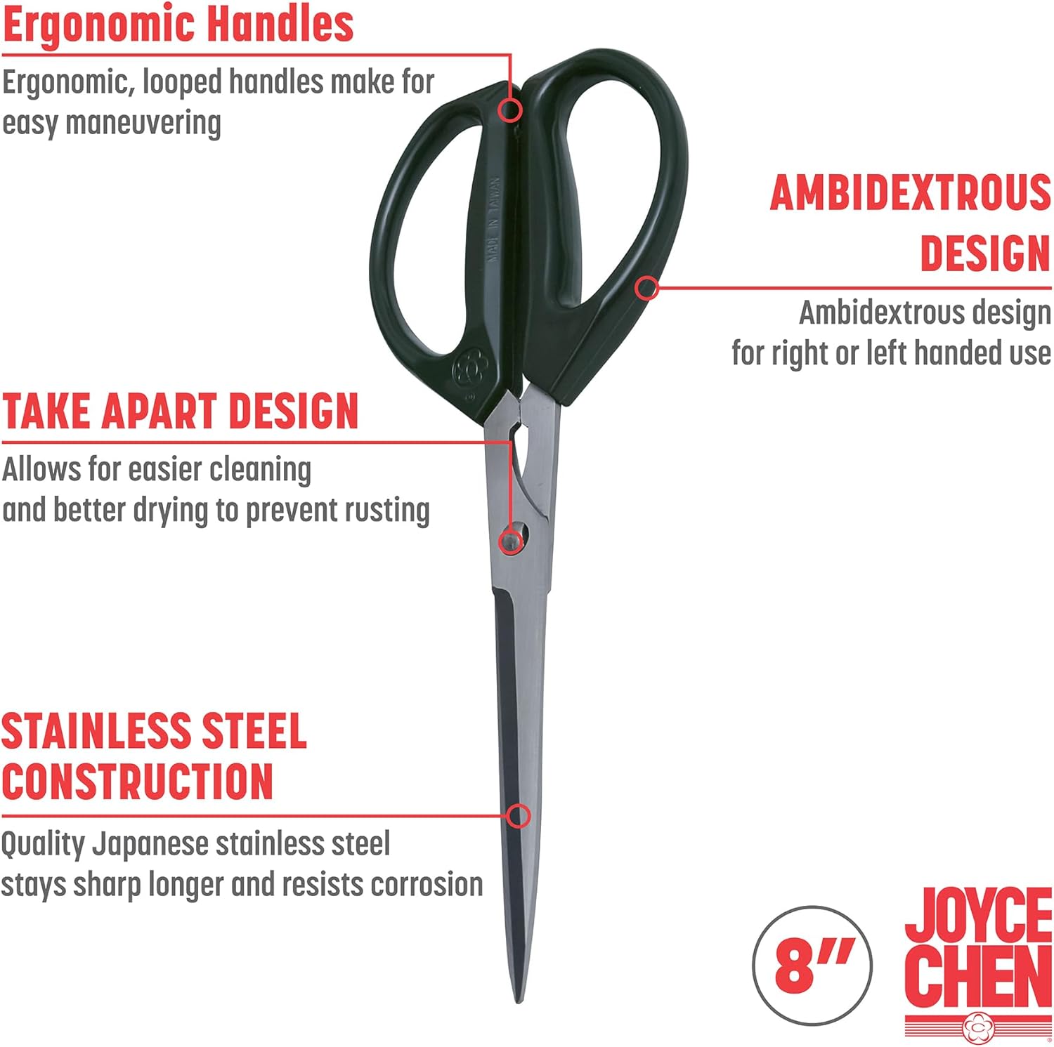 Joyce Chen Deluxe Unlimited Kitchen Scissors – Dark Olive