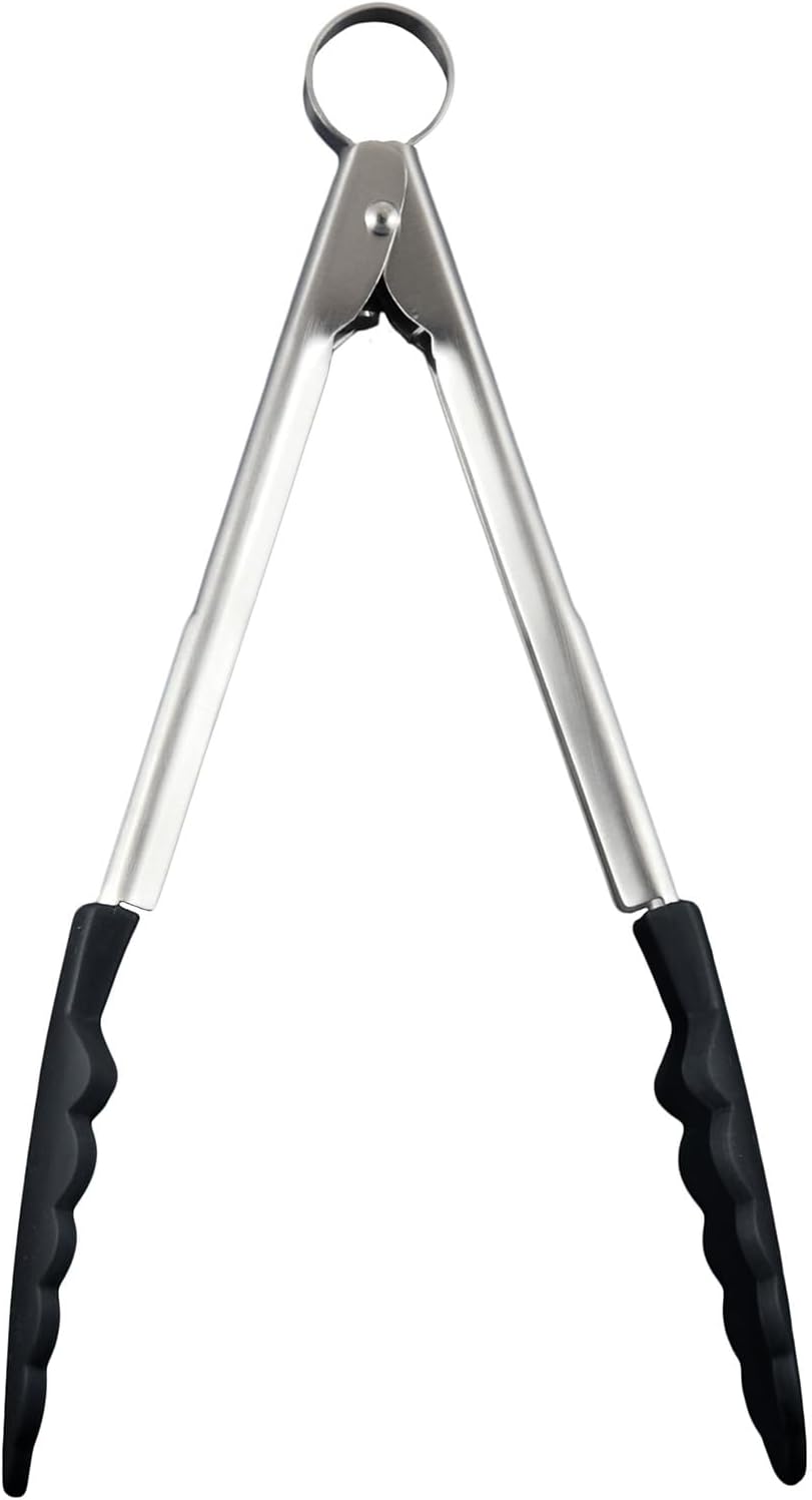 Cuisipro Locking Tongs – 9.5" / 24 cm – Silicone Black Cuisipro by Kitchen Niche