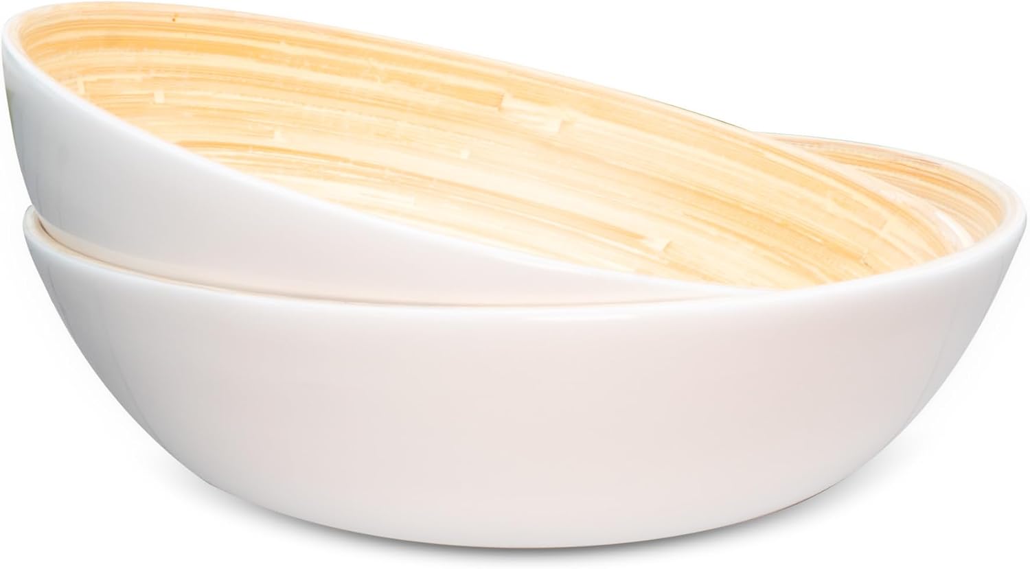 Joyce Chen Lexa Bamboo Salad Bowl – White – 12 Inch – Set of 2