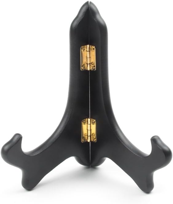 Fox Run 6" Black Plate Stand, Wood