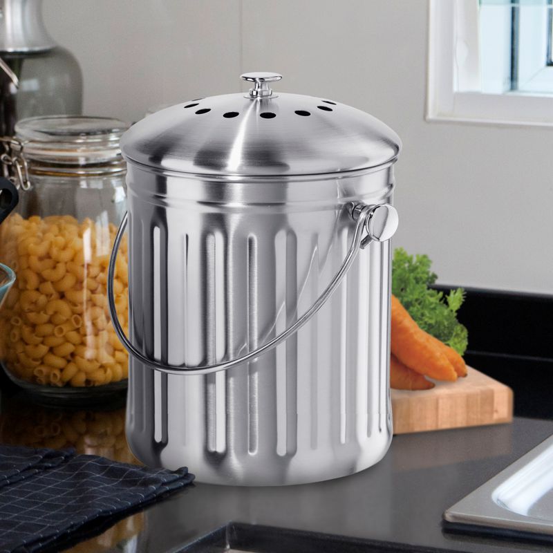 Oggi Stainless Steel Compost Pail – 3.8 L