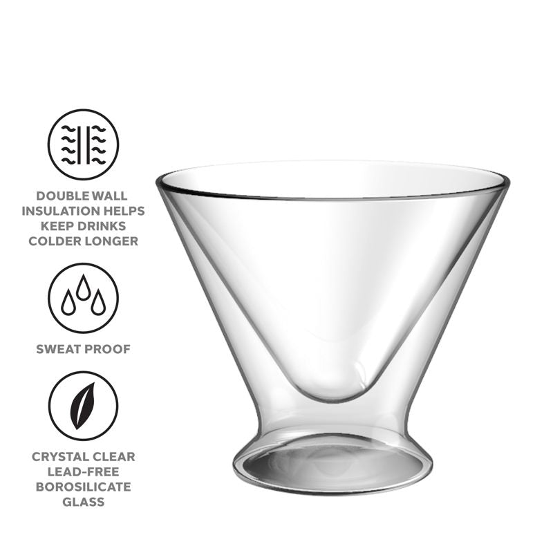 Oggi Set of 2 Double-Wall Martini Glasses