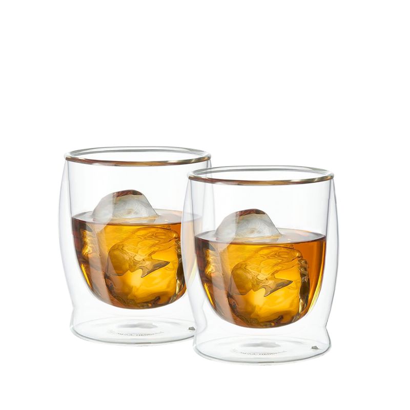 Oggi Set of 2 Double-Wall Whiskey Glasses