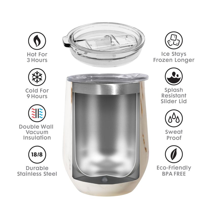 Oggi Double-Wall Wine Tumbler – 350 ml – Gold