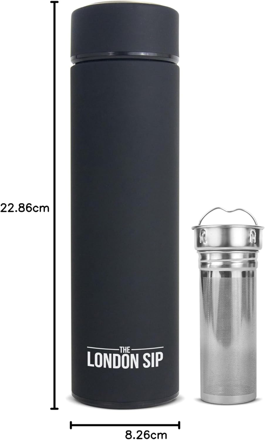 London Sip Tea Infuser Bottle – Black – 16 oz