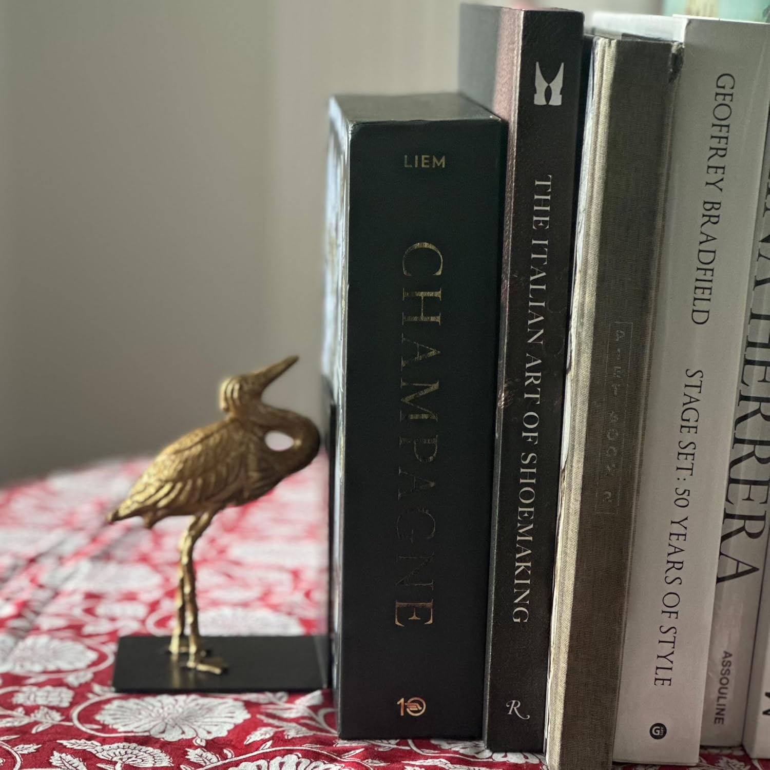 Fox Run Gold Crane Iron Bookends, Set of 2