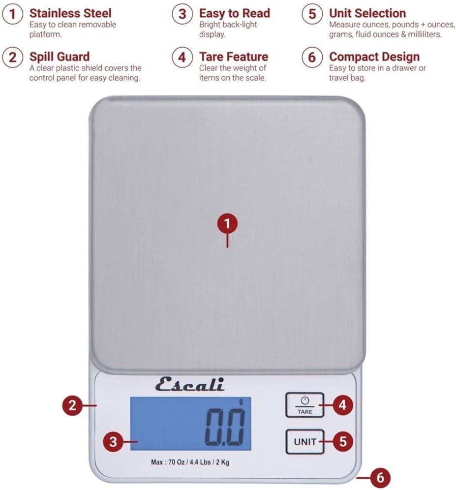 Escali Vera Precision Digital Kitchen Scale