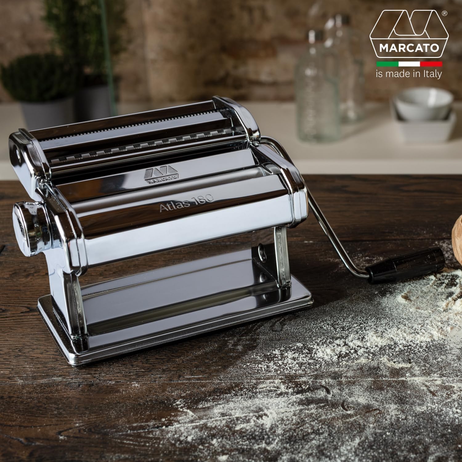 Marcato Atlas 180 Classic Premium Pasta Machine, Silver