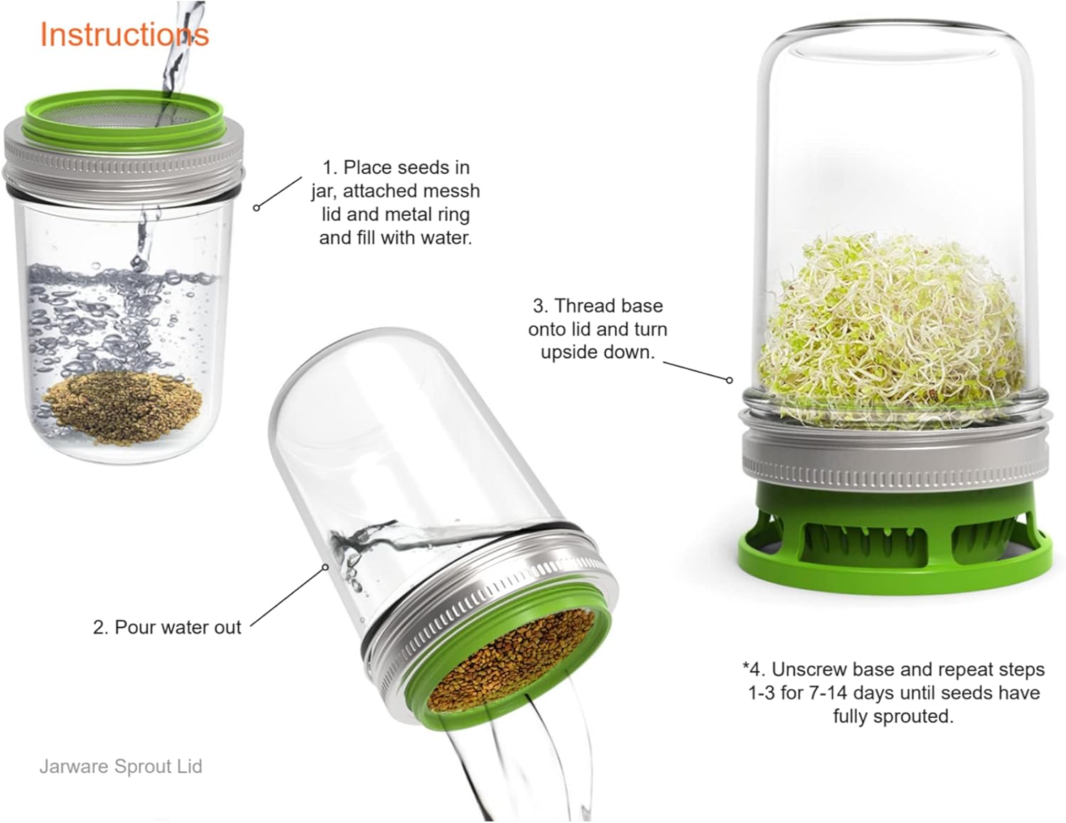Jarware Seed Sprouter Set of 2