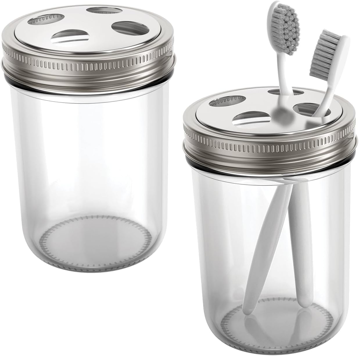 Jarware Stainless Steel Toothbrush Holder Set of 2