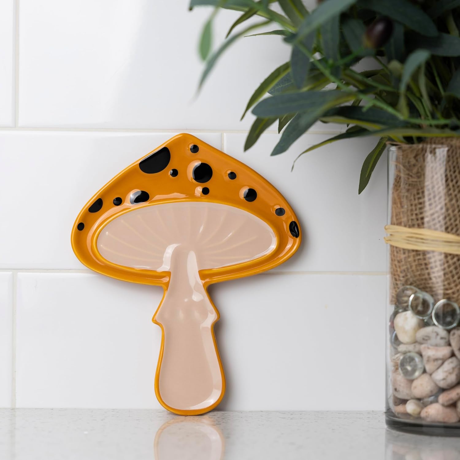 Fox Run Mushroom Ceramic Spoon Rest