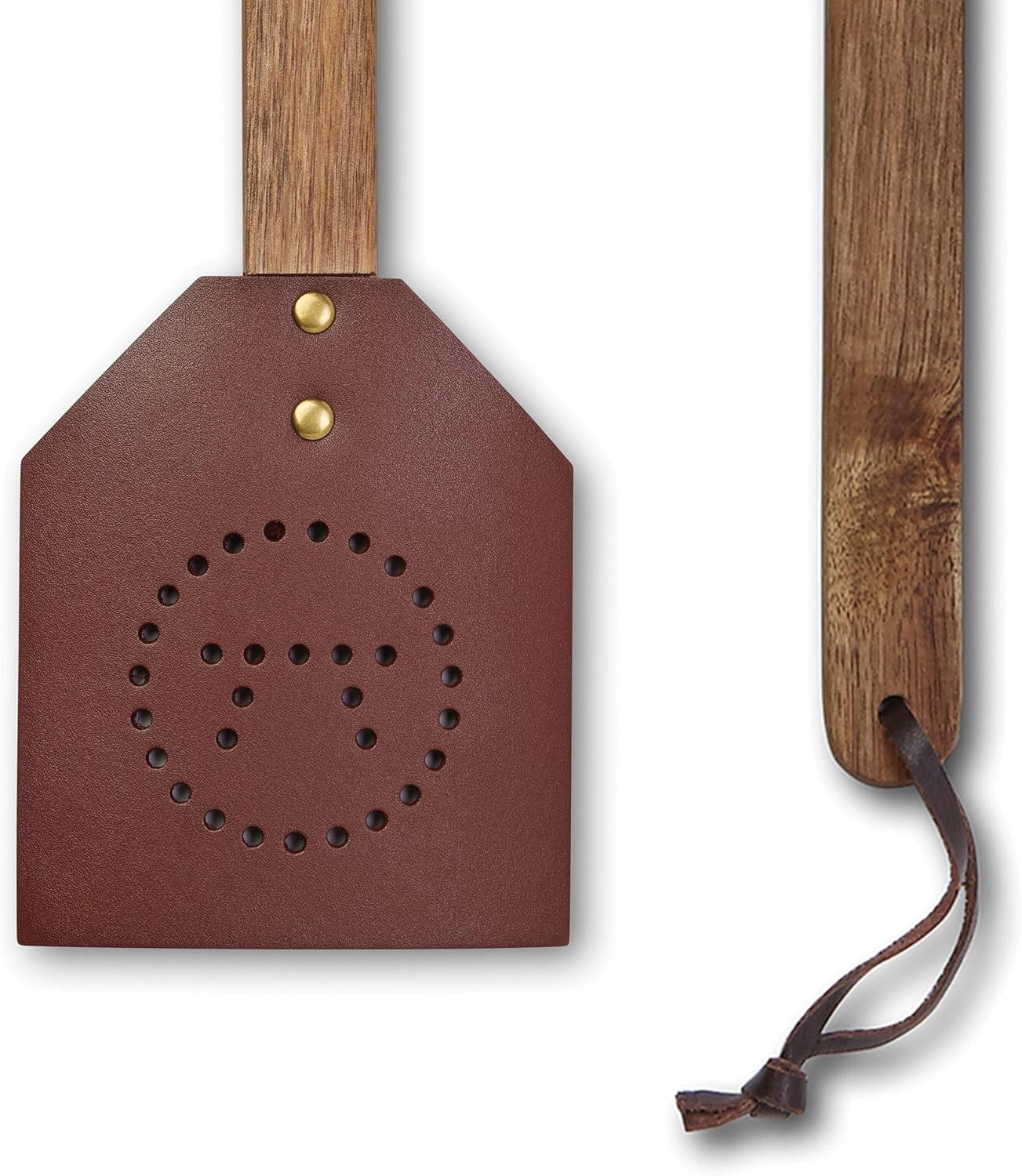 Outset Acacia and Leather Fly Swatter