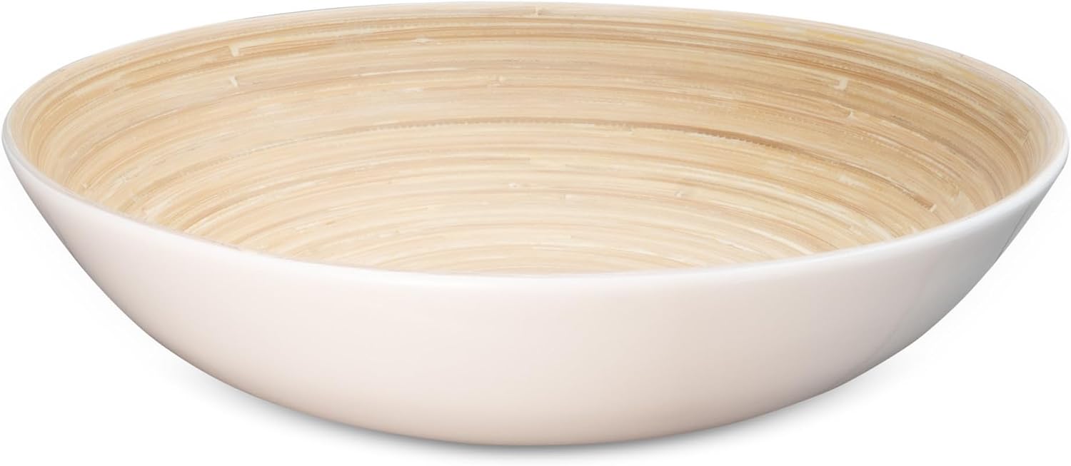 Joyce Chen Lexa Bamboo Salad Bowl – White – 14 Inch