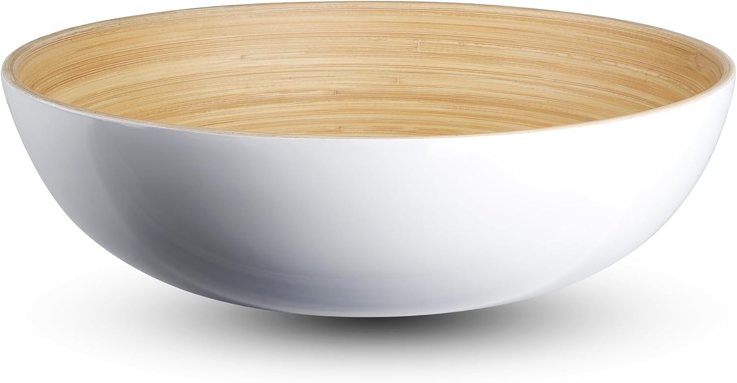 Joyce Chen Lexa Bamboo Salad Bowl – White – 12 Inch