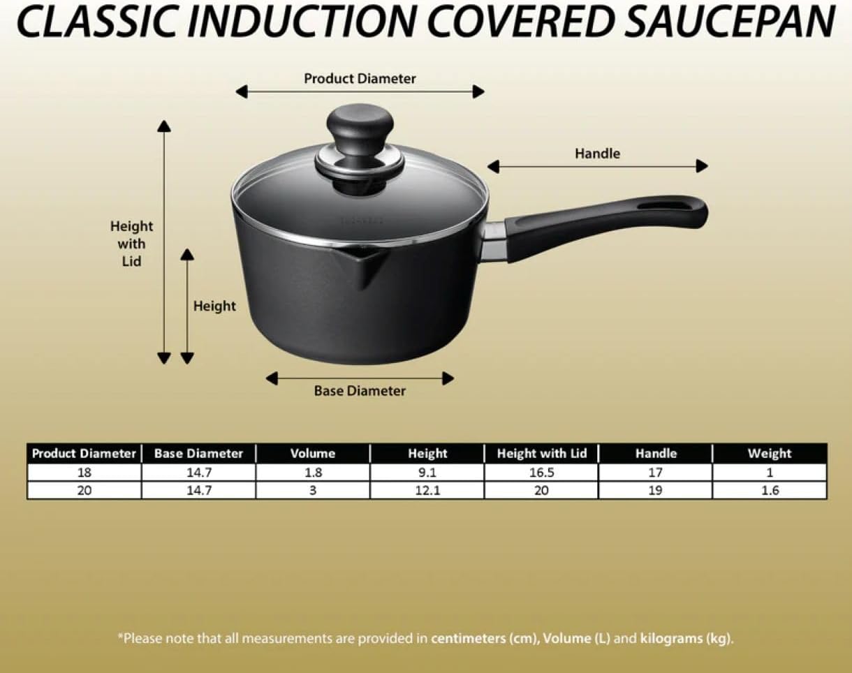 Scanpan Classic Induction Saucepan with Lid – 18 cm, 1.8 L