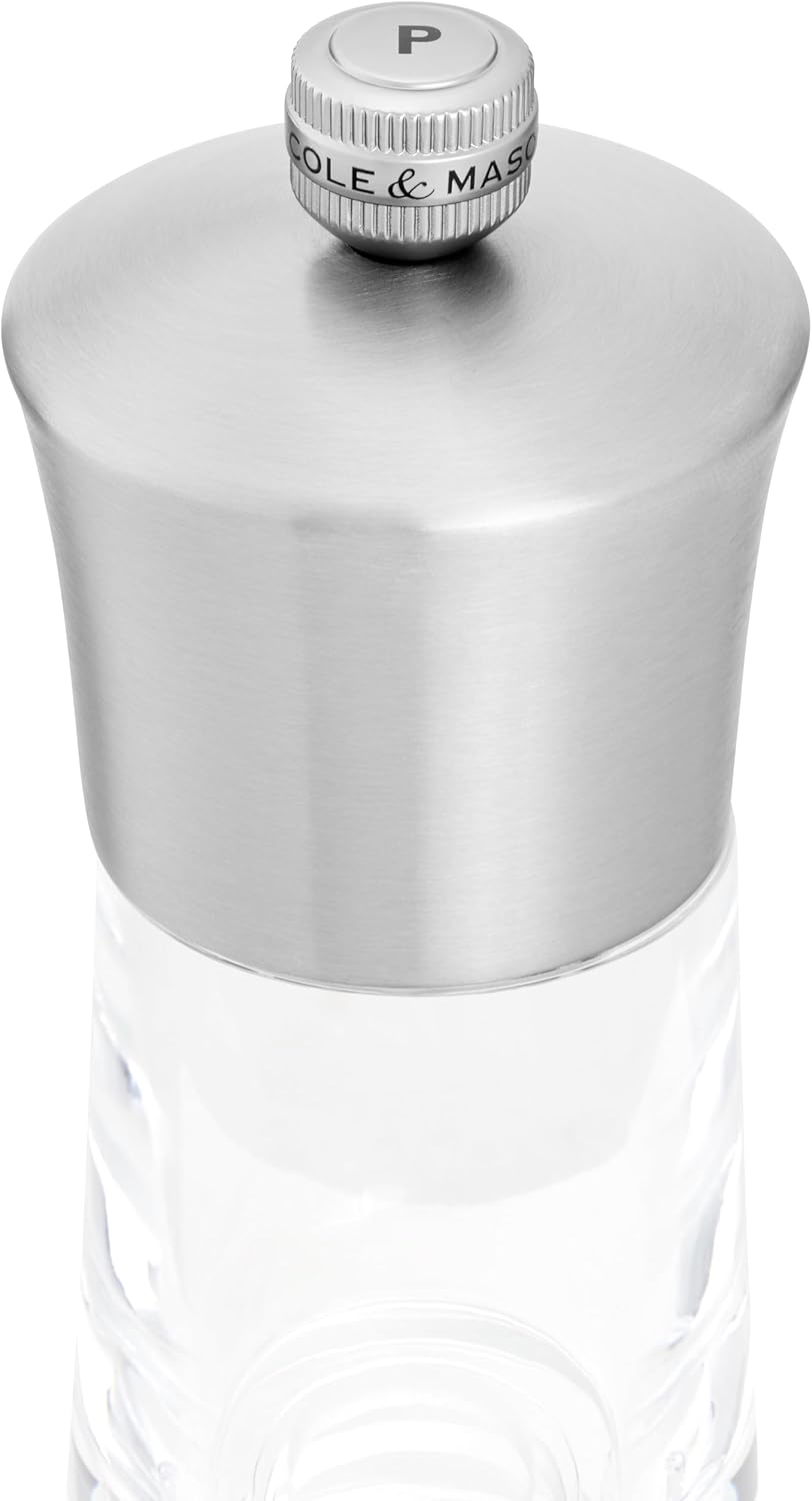 Cole & Mason Bromley Pepper Mill – Acrylic & Stainless Steel – 6" / 15 cm