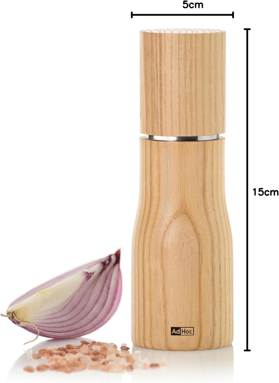 AdHoc Levo Salt and Pepper Mill – Light Ash Wood – 6" / 15 cm