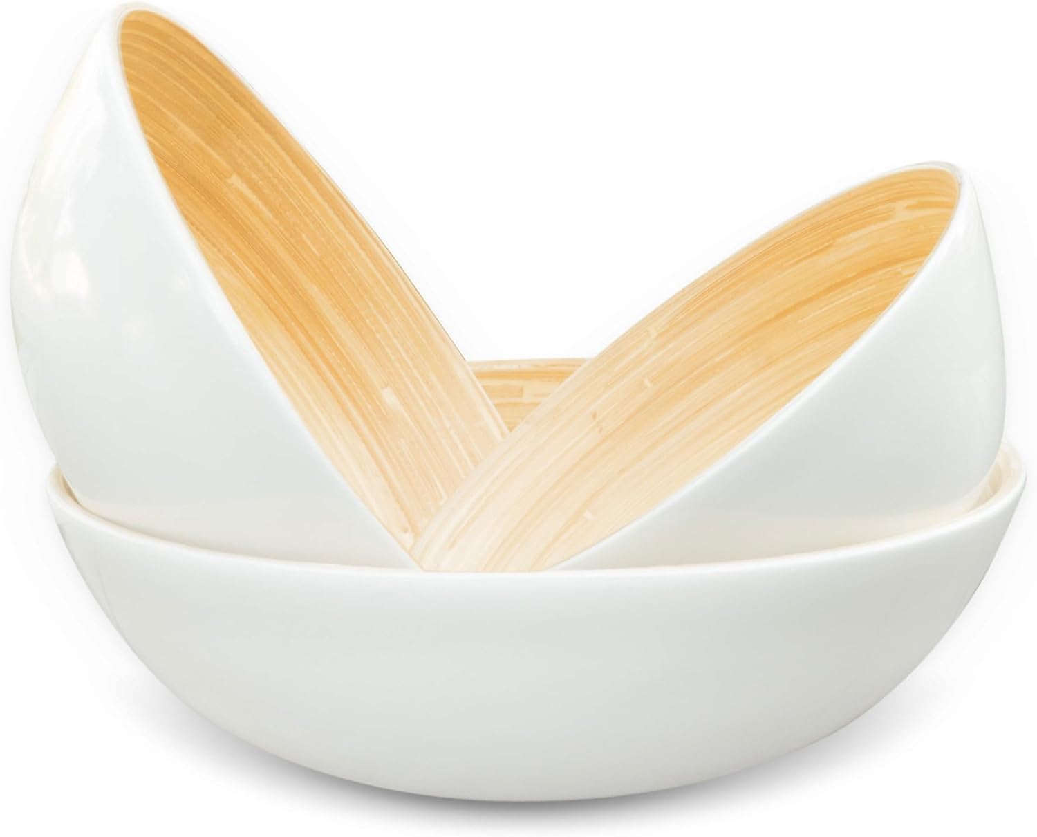 Joyce Chen Lexa Bamboo Bowl Set – White – 8, 10 & 12 Inch – Set of 3