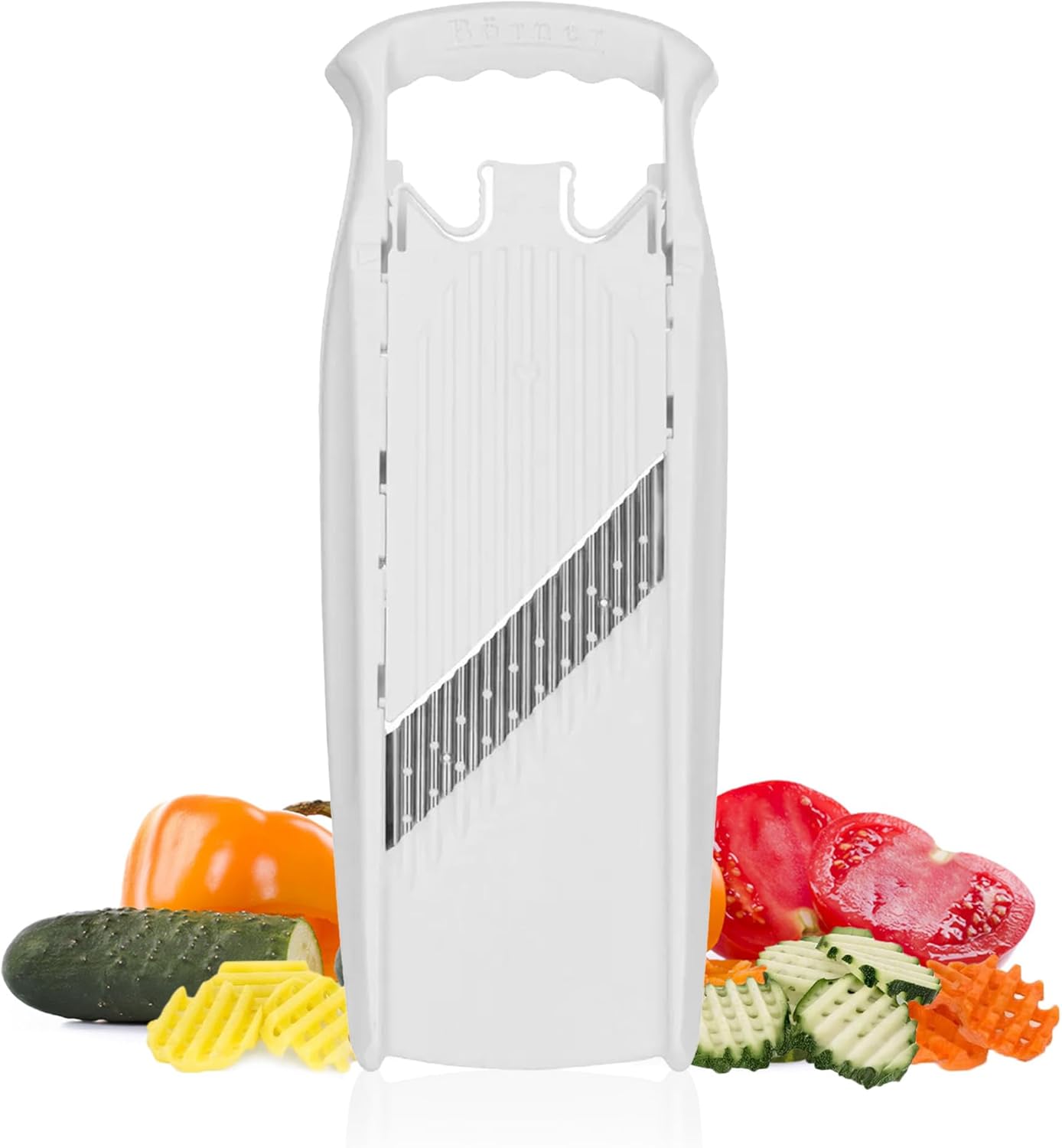 Swissmar Borner PowerLine Wave Waffle Mandoline Slicer – White by Kitchen Niche