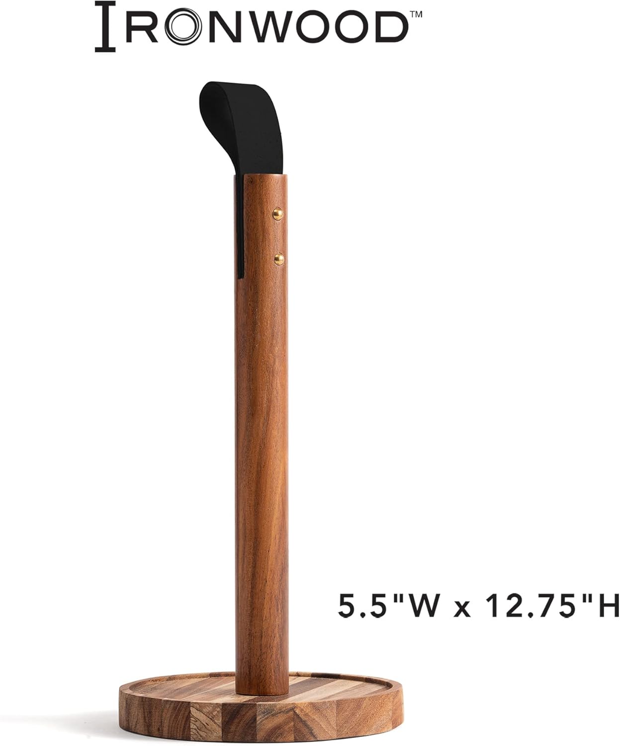 Paper Towel Holder – Acacia Wood & Leather