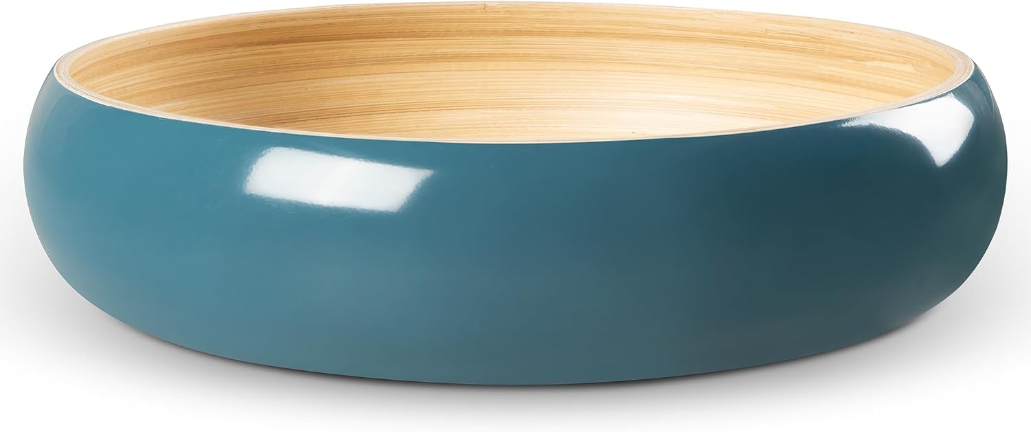 Joyce Chen Lexa Bamboo Fruit Bowl – Navy – 12 Inch