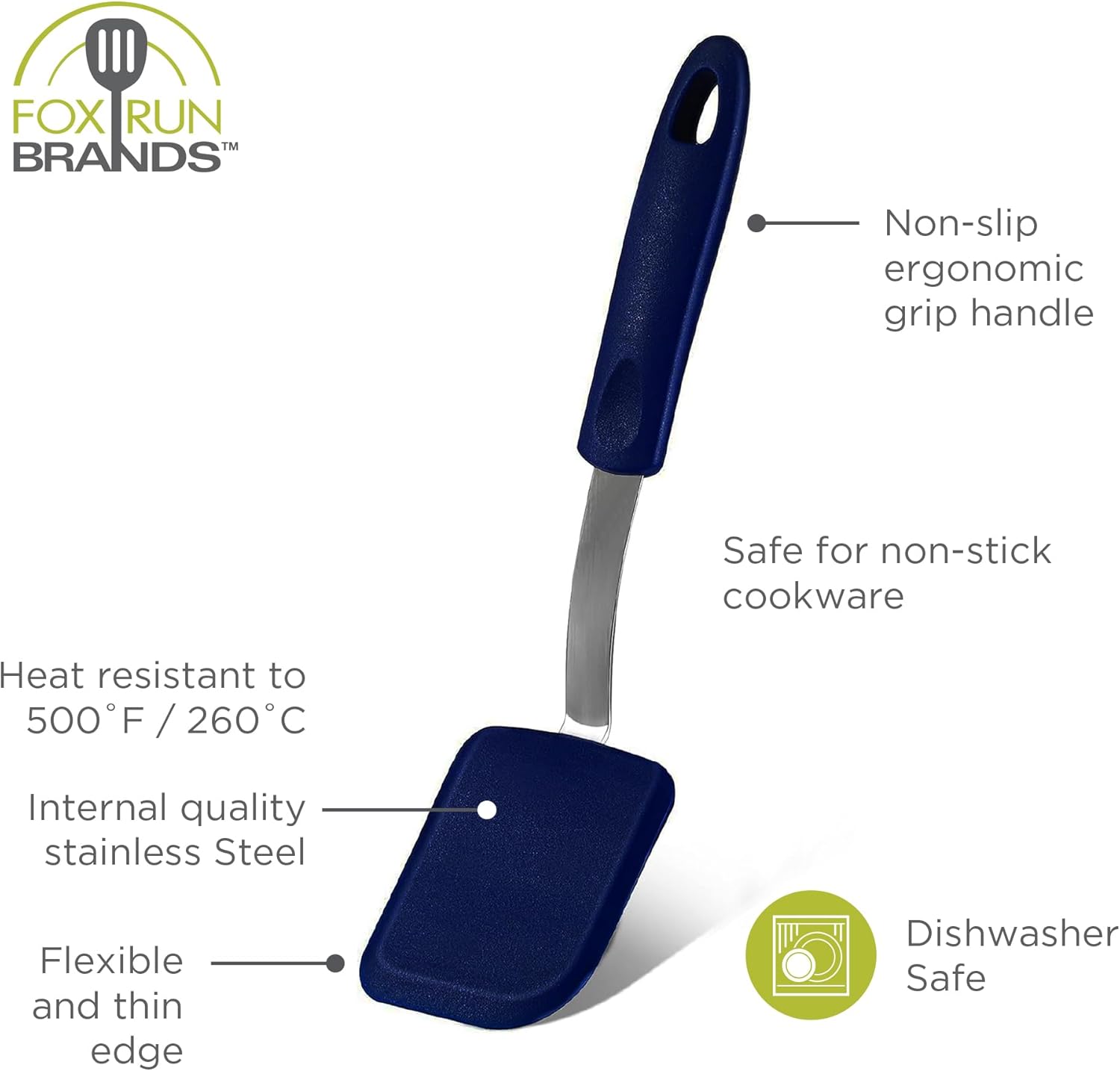 Fox Run Small Silicone Spatula – Navy Blue