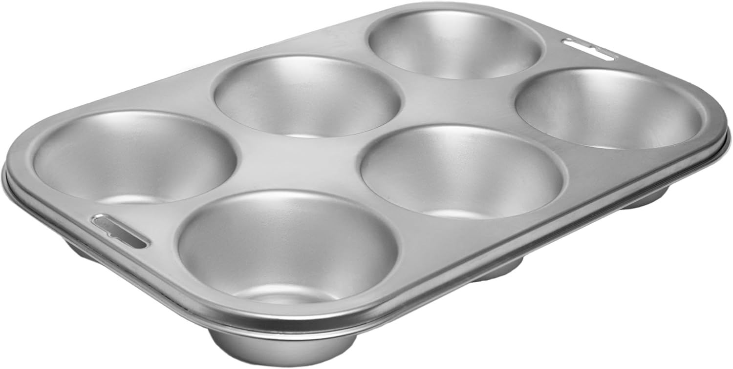 Fox Run Giant Muffin Pan – 6 Cup Stainless Steel