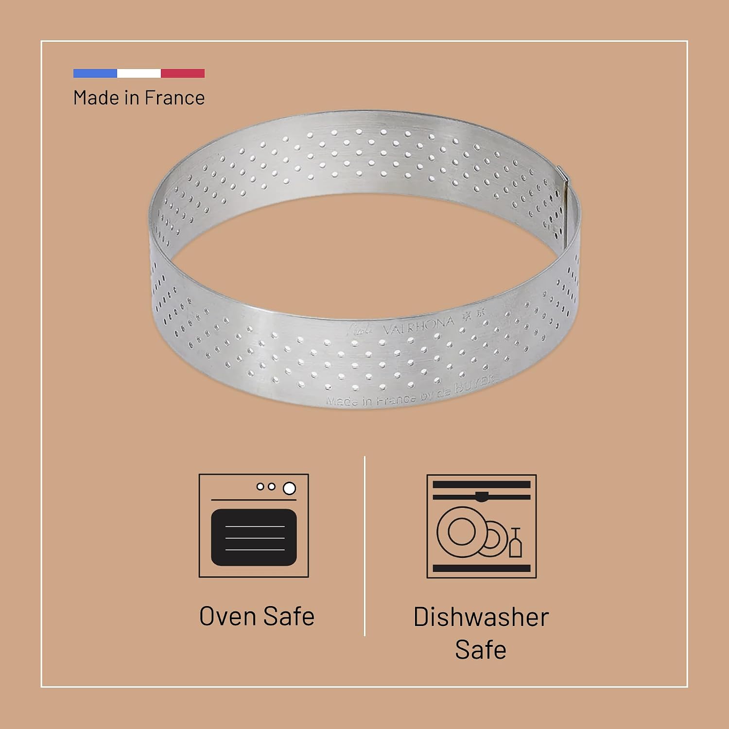 De Buyer Mini Perforated Tart Ring – 5.5 cm x 2 cm