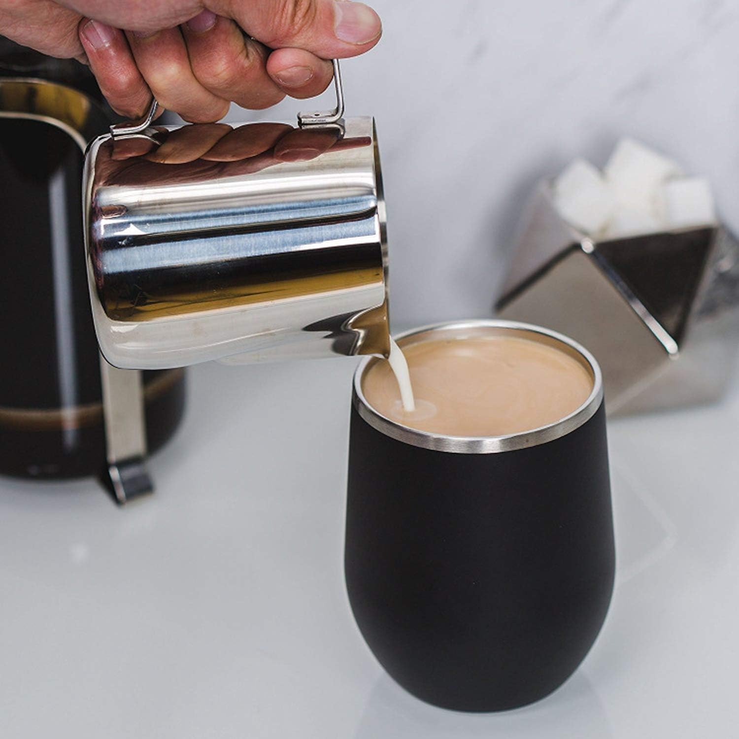 Oggi Double-Wall Wine Tumbler – 350 ml – Black