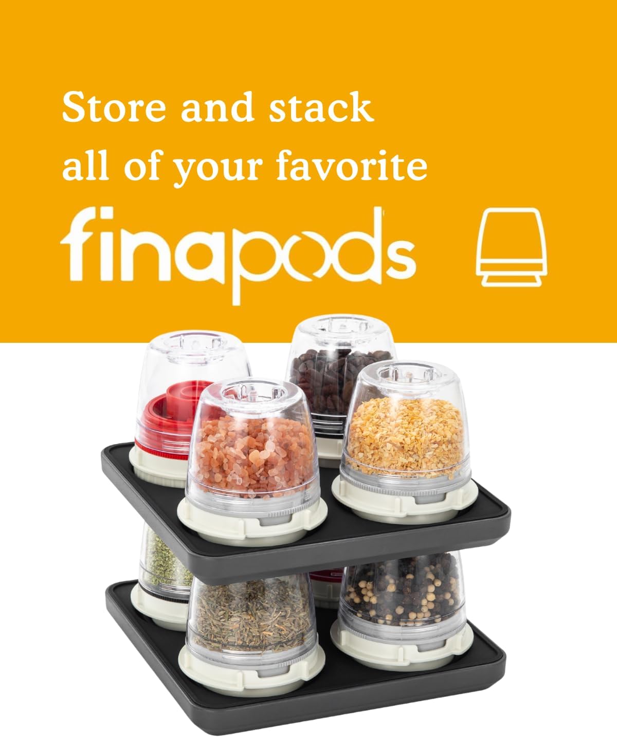 FinaMill FinaTray Quartet Slate – Stackable Tray for FinaPods and FinaMill Grinder