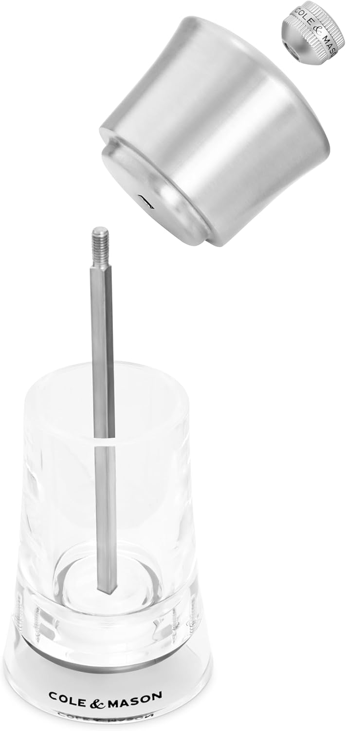 Cole & Mason Bromley Pepper Mill – Acrylic & Stainless Steel – 6" / 15 cm