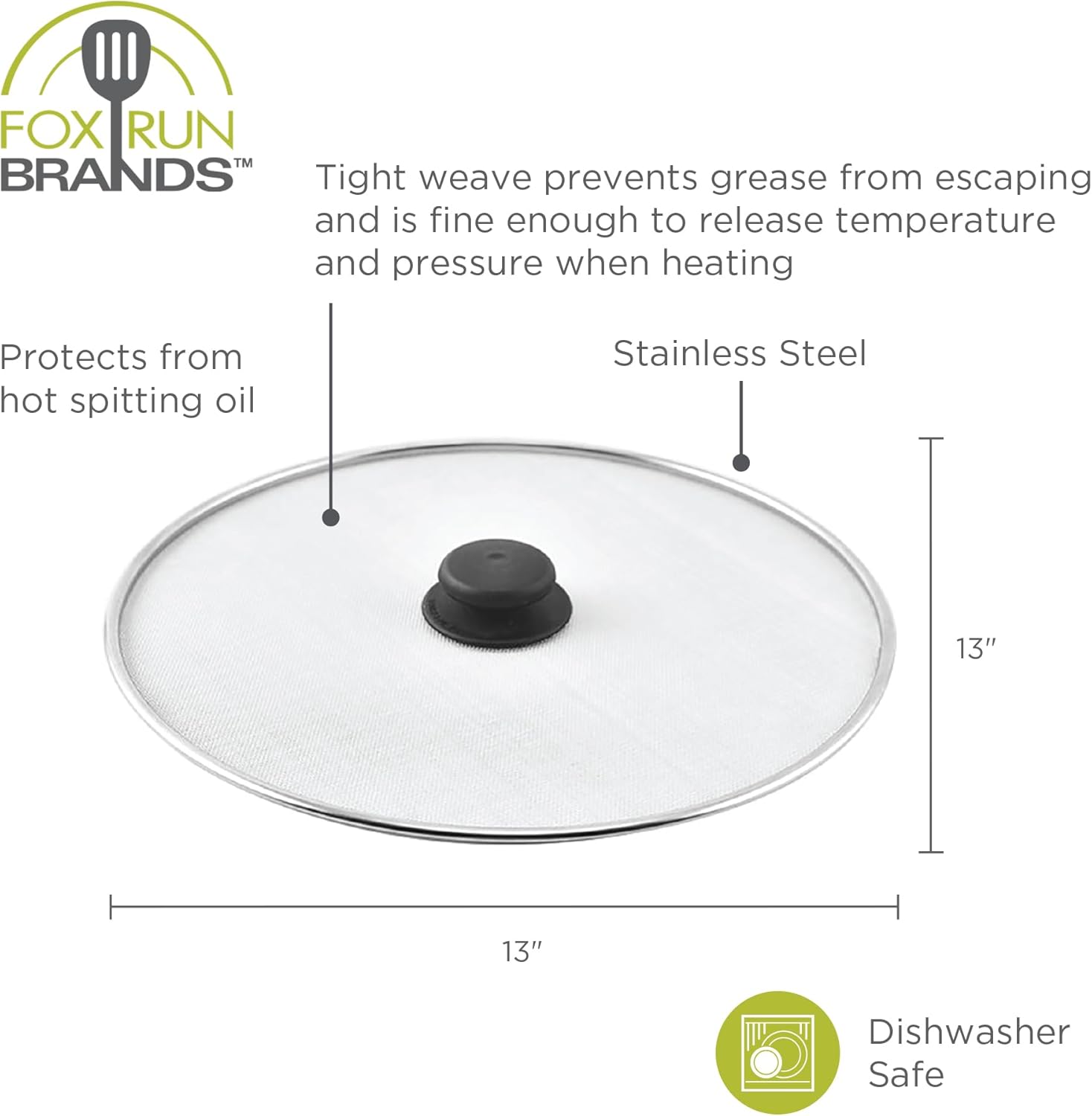 Fox Run Stainless Steel Splatter Shield