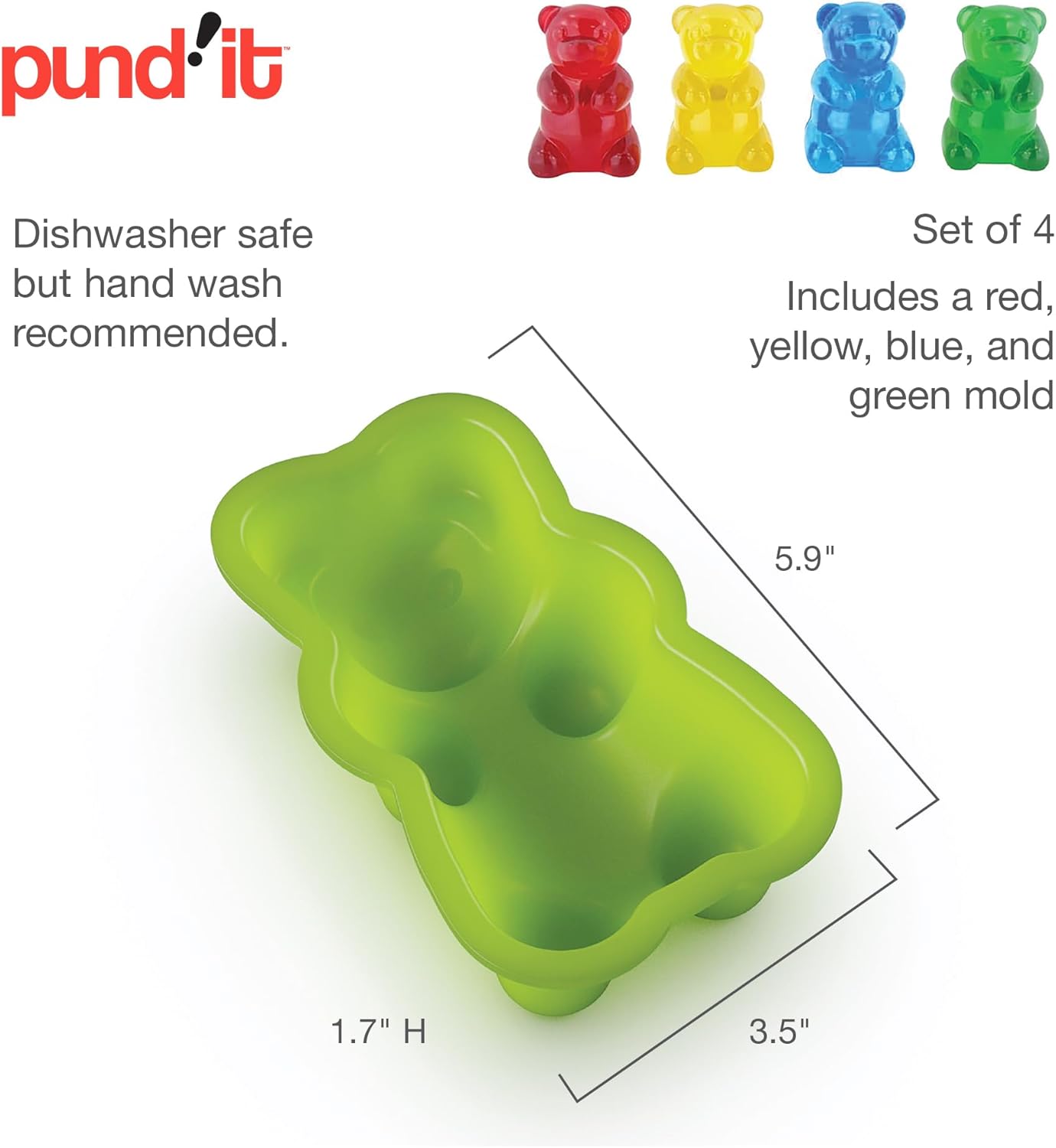 Pundit Giant Gummy Bear Molds, Set of 4
