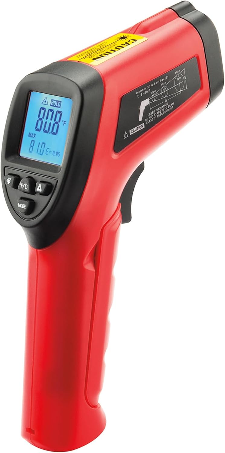 Maverick Infrared BBQ Surface Thermometer Red and Black