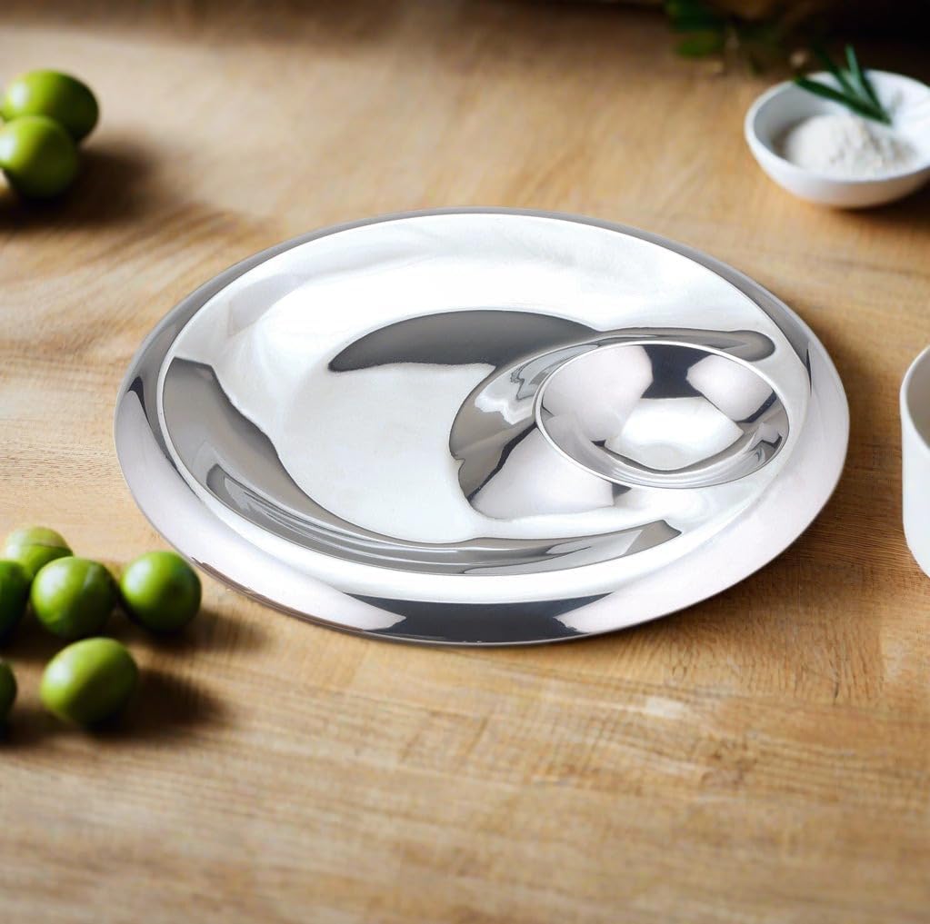 Cuisinox Stainless Steel Chip and Dip Platter – 34cm by Kitchen Niche