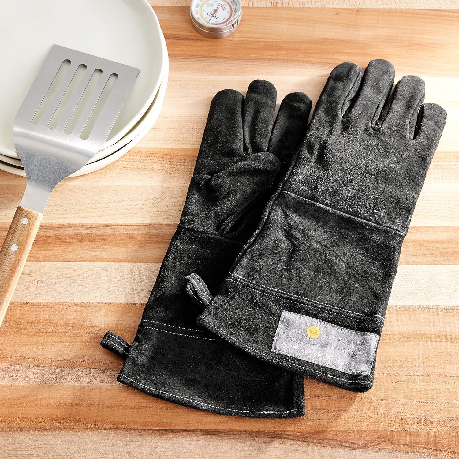 Outset Black Leather Grill Gloves