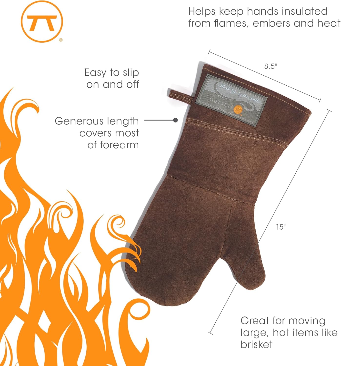 Outset Brown Leather Grill Mitt