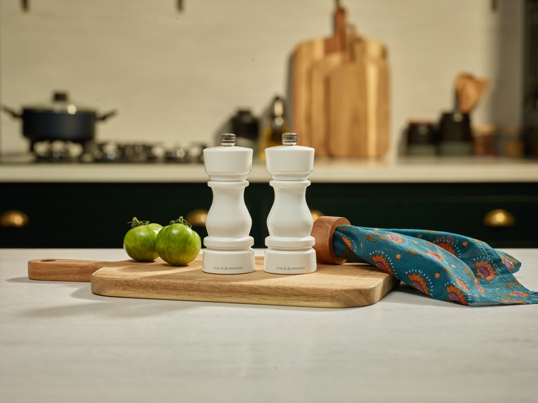Cole & Mason London Salt & Pepper Mill Gift Set – White Acrylic