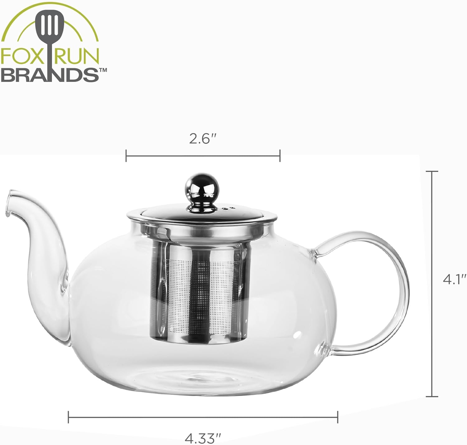 Fox Run Glass Teapot with Stainless Steel Infuser
