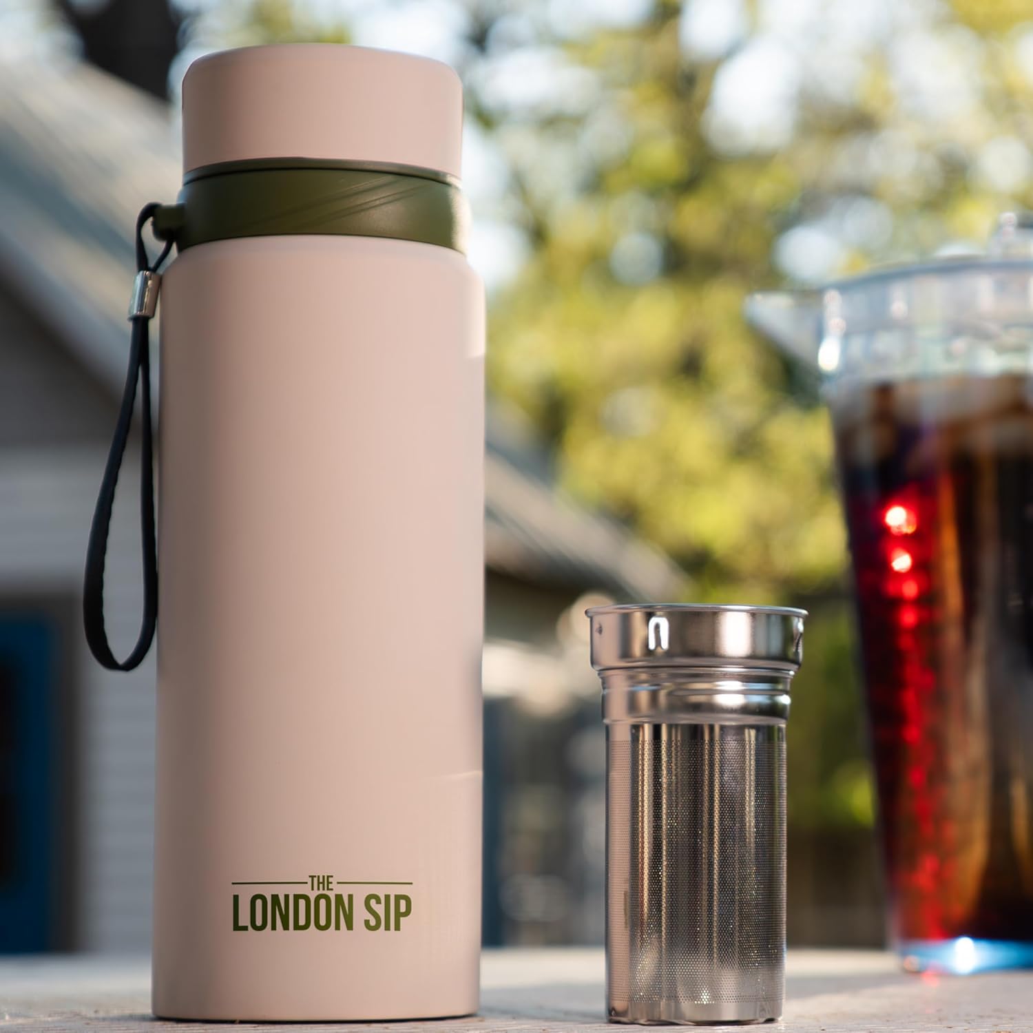London Sip Tea Infuser Bottle – Safari Beige – 25 oz