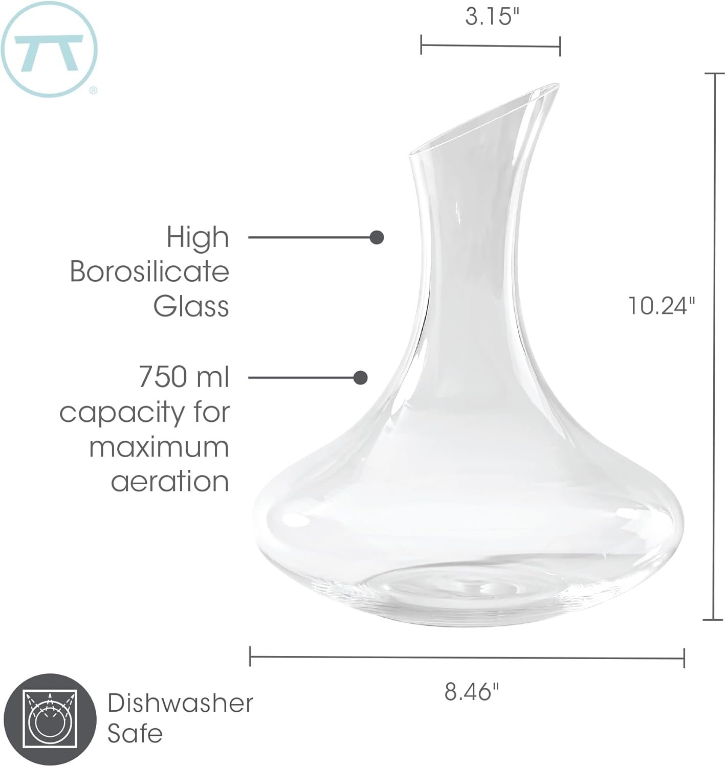 Outset Large Glass Wine Decanter