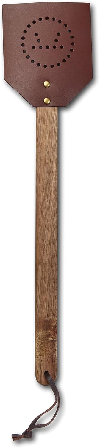 Outset Acacia and Leather Fly Swatter