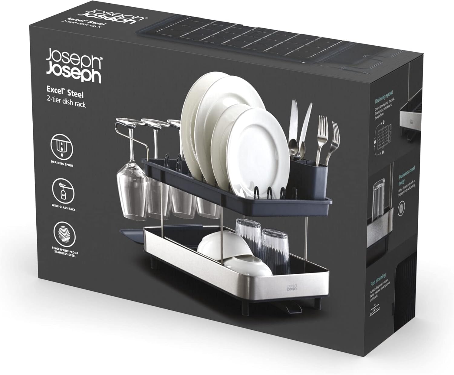 Joseph Joseph Excel Steel 2-Tier Dish Rack