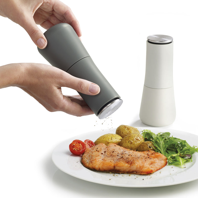 Joseph Joseph Milltop No-Spill Grey Salt & Pepper Mill Set