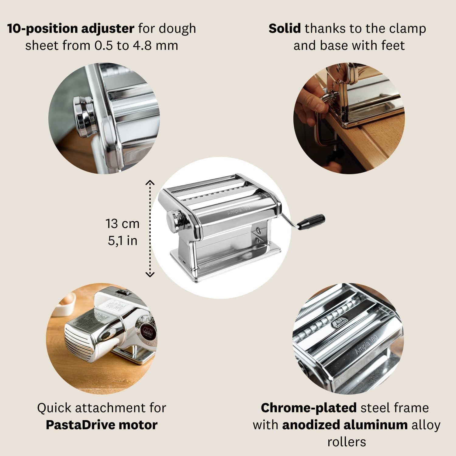 Marcato Ampia 180 Classic Pasta Machine