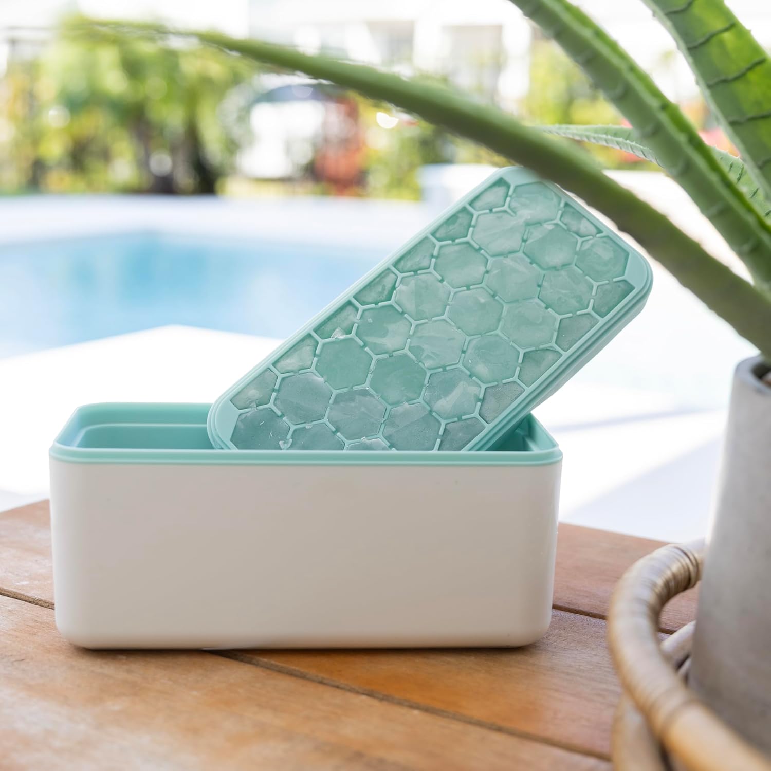 Outset Hex Ice Bucket with Ice Cube Mold