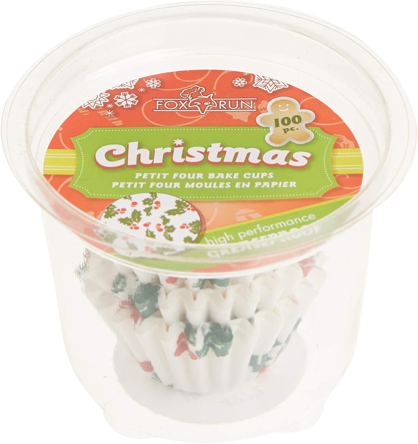 Fox Run Christmas Petit Four Baking Cups – 100 Pack