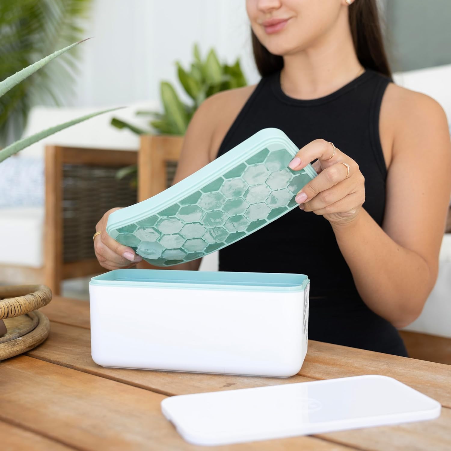 Outset Hex Ice Bucket with Ice Cube Mold