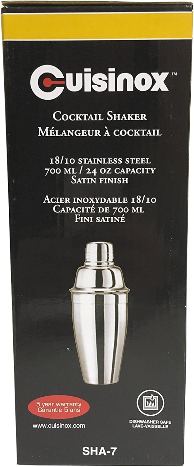 Cuisinox Stainless Steel Cocktail Shaker in Satin Finish – 700ml by Kitchen Niche